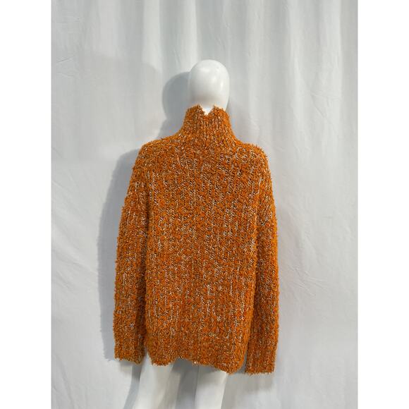 Acne Studios Orange Wool High Neck Tufted Wool Jumper Size L - Picture 2 of 4
